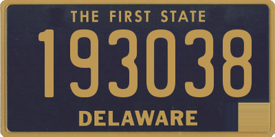DE license plate 193038