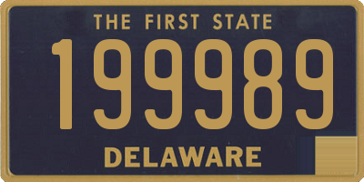 DE license plate 199989