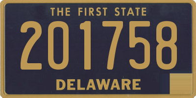 DE license plate 201758