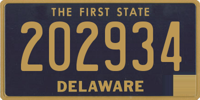 DE license plate 202934