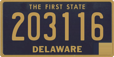 DE license plate 203116