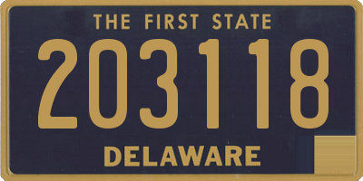 DE license plate 203118