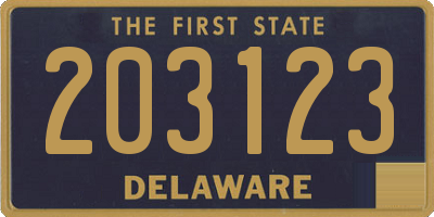 DE license plate 203123