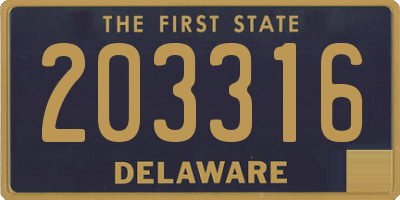 DE license plate 203316