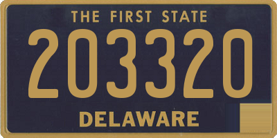 DE license plate 203320