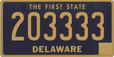 DE license plate 203333