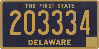 DE license plate 203334