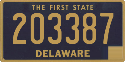 DE license plate 203387