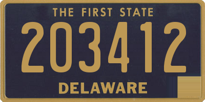 DE license plate 203412