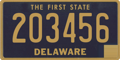 DE license plate 203456