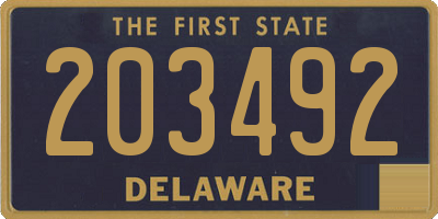 DE license plate 203492