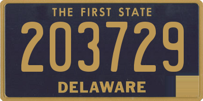 DE license plate 203729