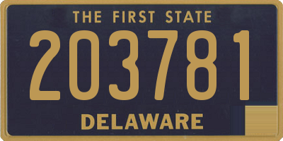 DE license plate 203781