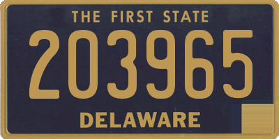 DE license plate 203965