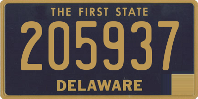 DE license plate 205937