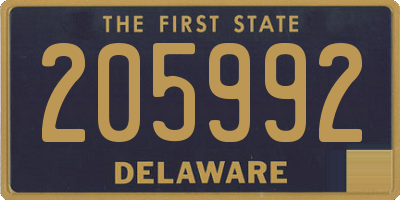 DE license plate 205992