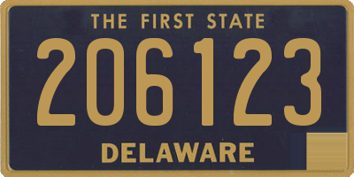 DE license plate 206123