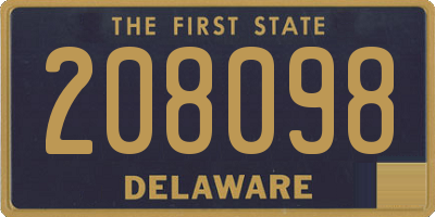 DE license plate 208098