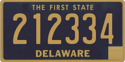 DE license plate 212334