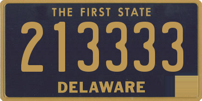 DE license plate 213333