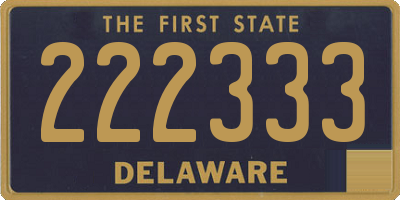 DE license plate 222333