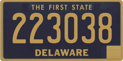 DE license plate 223038