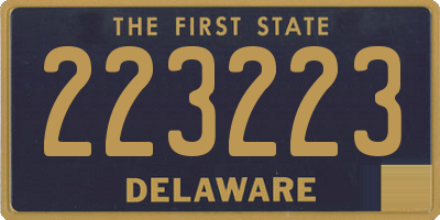 DE license plate 223223