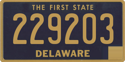 DE license plate 229203