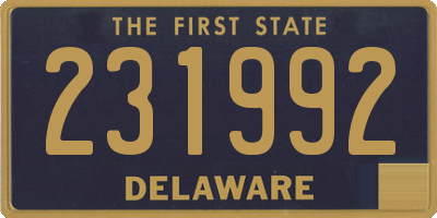 DE license plate 231992