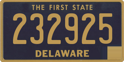 DE license plate 232925