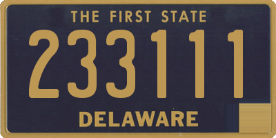 DE license plate 233111