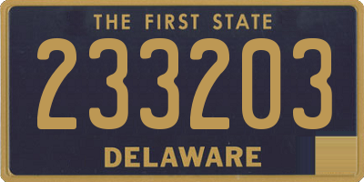 DE license plate 233203