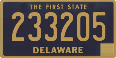 DE license plate 233205