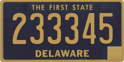 DE license plate 233345