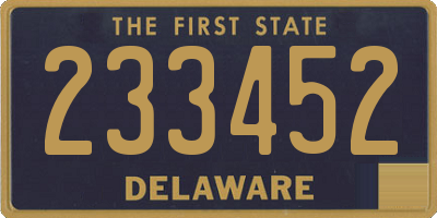 DE license plate 233452
