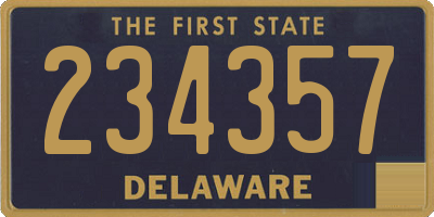 DE license plate 234357