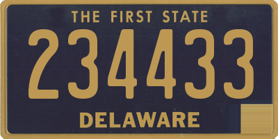 DE license plate 234433
