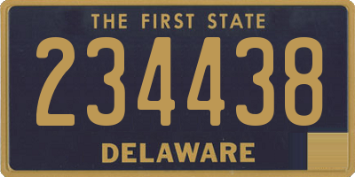 DE license plate 234438