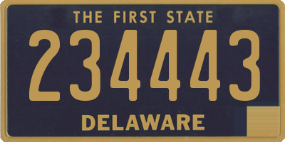 DE license plate 234443