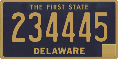 DE license plate 234445