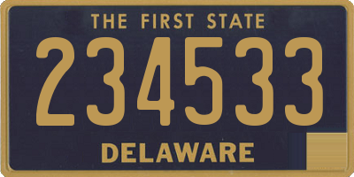 DE license plate 234533