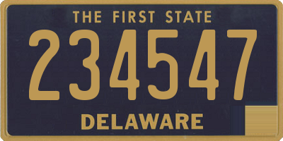 DE license plate 234547