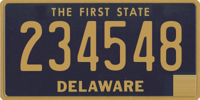 DE license plate 234548