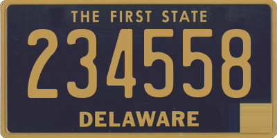 DE license plate 234558