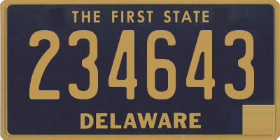 DE license plate 234643