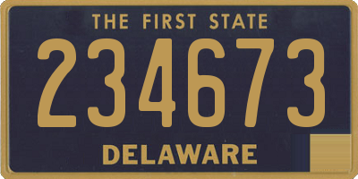 DE license plate 234673