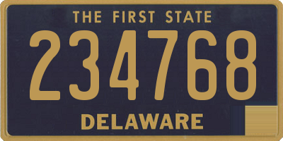 DE license plate 234768