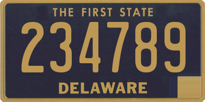 DE license plate 234789