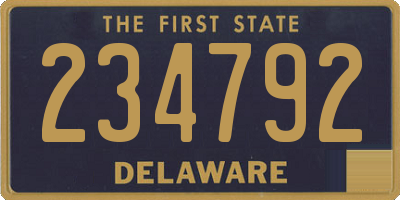 DE license plate 234792