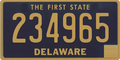 DE license plate 234965